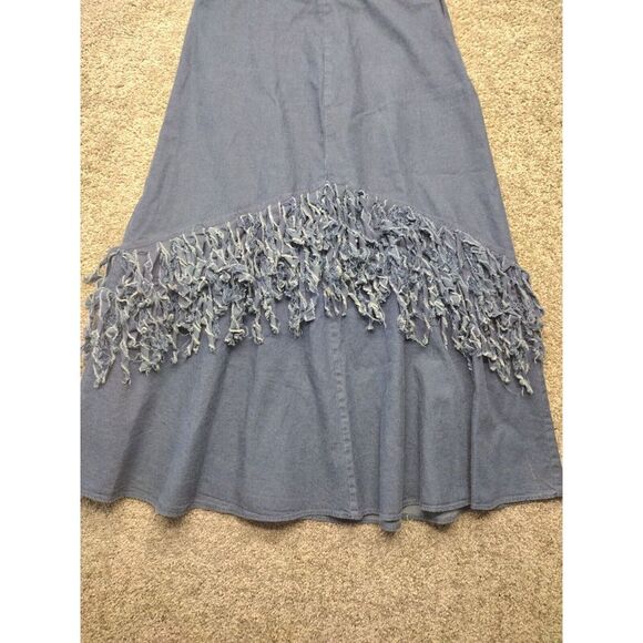 Circle T Marilyn Lenox VTG Western DENIM 2 Piece Fringed Skirt & Jacket SZ 11/12 - Picture 14 of 16